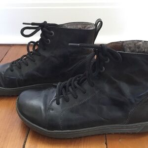Birkenstock lace up high top fur lined